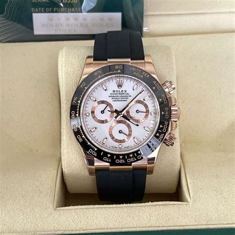 rolex daytona rose gold white face|daytona white gold oysterflex 2023.